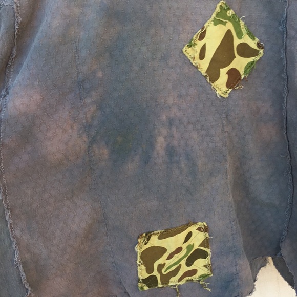 Upcycled sanctuary camouflage camo frayed post Apocalyptic scavenger jacket - Picture 10 of 16